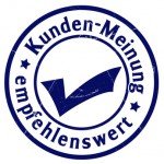 kundenmeinung empfehlenswert stempel button